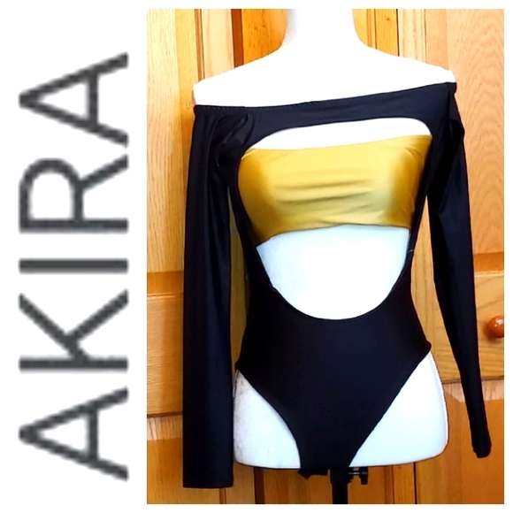 AKIRA Tops - Akira Off the Shoulder Bodysuit EUC